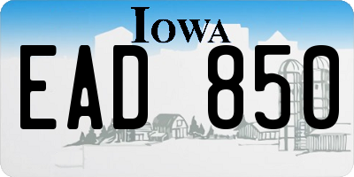 IA license plate EAD850