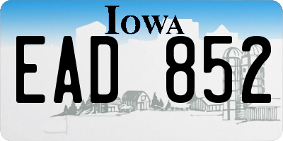 IA license plate EAD852