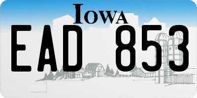 IA license plate EAD853