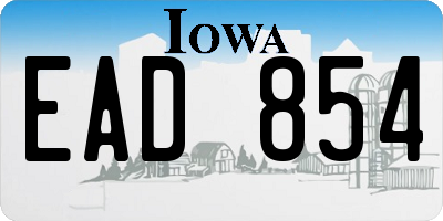 IA license plate EAD854