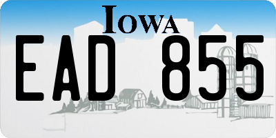 IA license plate EAD855