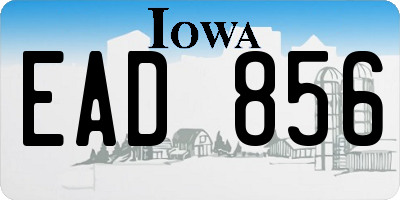 IA license plate EAD856