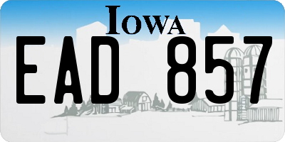 IA license plate EAD857