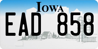 IA license plate EAD858