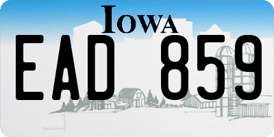 IA license plate EAD859