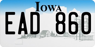 IA license plate EAD860