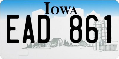 IA license plate EAD861