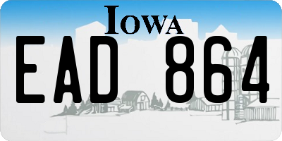 IA license plate EAD864