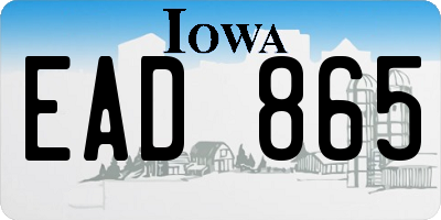 IA license plate EAD865