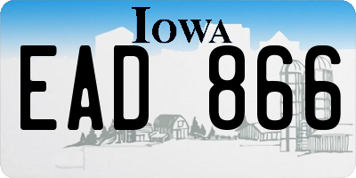 IA license plate EAD866