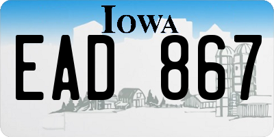 IA license plate EAD867