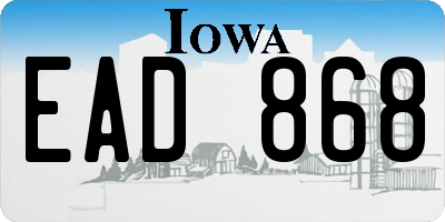 IA license plate EAD868