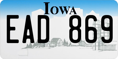 IA license plate EAD869