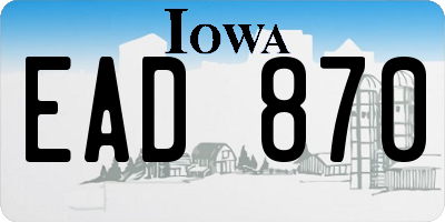 IA license plate EAD870