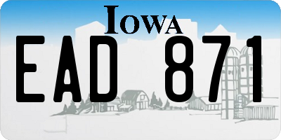 IA license plate EAD871