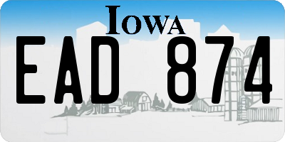 IA license plate EAD874