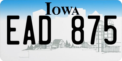 IA license plate EAD875