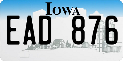 IA license plate EAD876