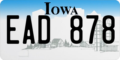 IA license plate EAD878