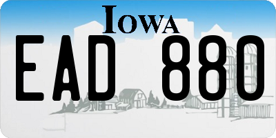 IA license plate EAD880