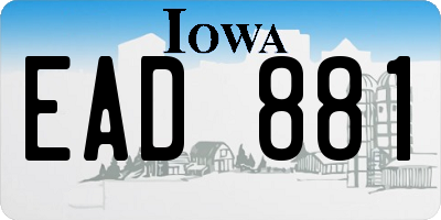 IA license plate EAD881