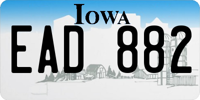 IA license plate EAD882