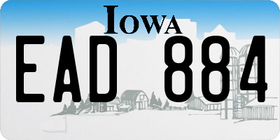 IA license plate EAD884