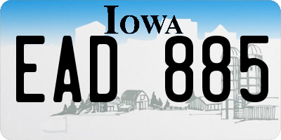 IA license plate EAD885