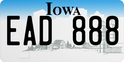 IA license plate EAD888