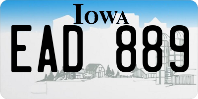 IA license plate EAD889