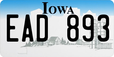 IA license plate EAD893