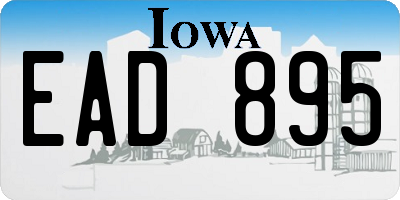 IA license plate EAD895