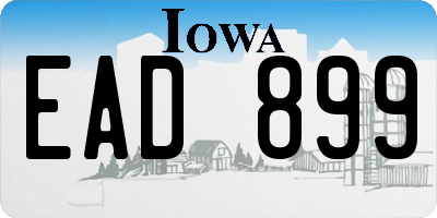 IA license plate EAD899