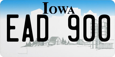 IA license plate EAD900