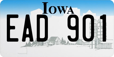 IA license plate EAD901