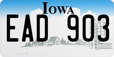 IA license plate EAD903