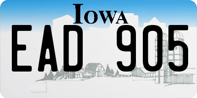 IA license plate EAD905