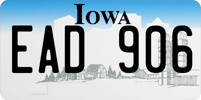 IA license plate EAD906