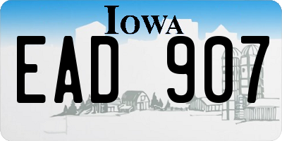 IA license plate EAD907
