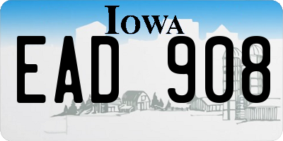 IA license plate EAD908