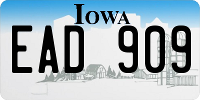 IA license plate EAD909