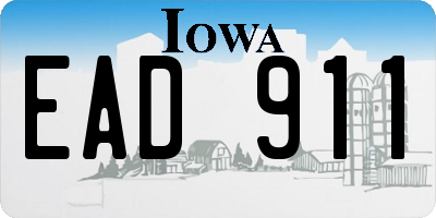 IA license plate EAD911