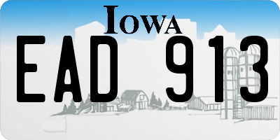 IA license plate EAD913