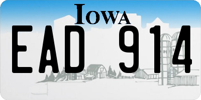 IA license plate EAD914