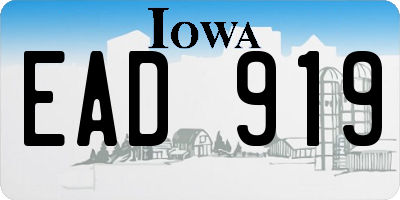 IA license plate EAD919