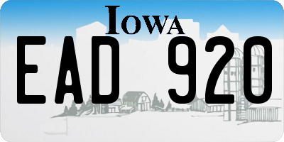 IA license plate EAD920