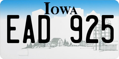 IA license plate EAD925