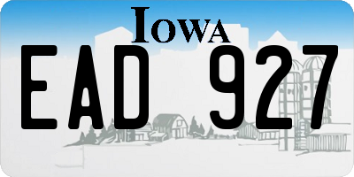 IA license plate EAD927