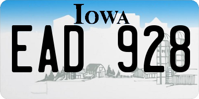 IA license plate EAD928