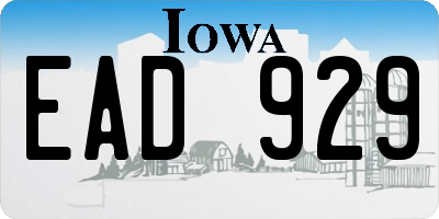 IA license plate EAD929